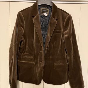 J.  Crew size 14 Brown Velvet button down blazer